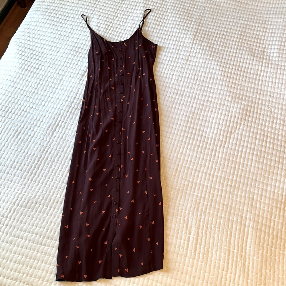 NWOT Gestuz Honey heart print midi slip dress Size EU38